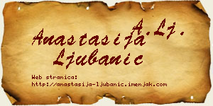 Anastasija Ljubanić vizit kartica